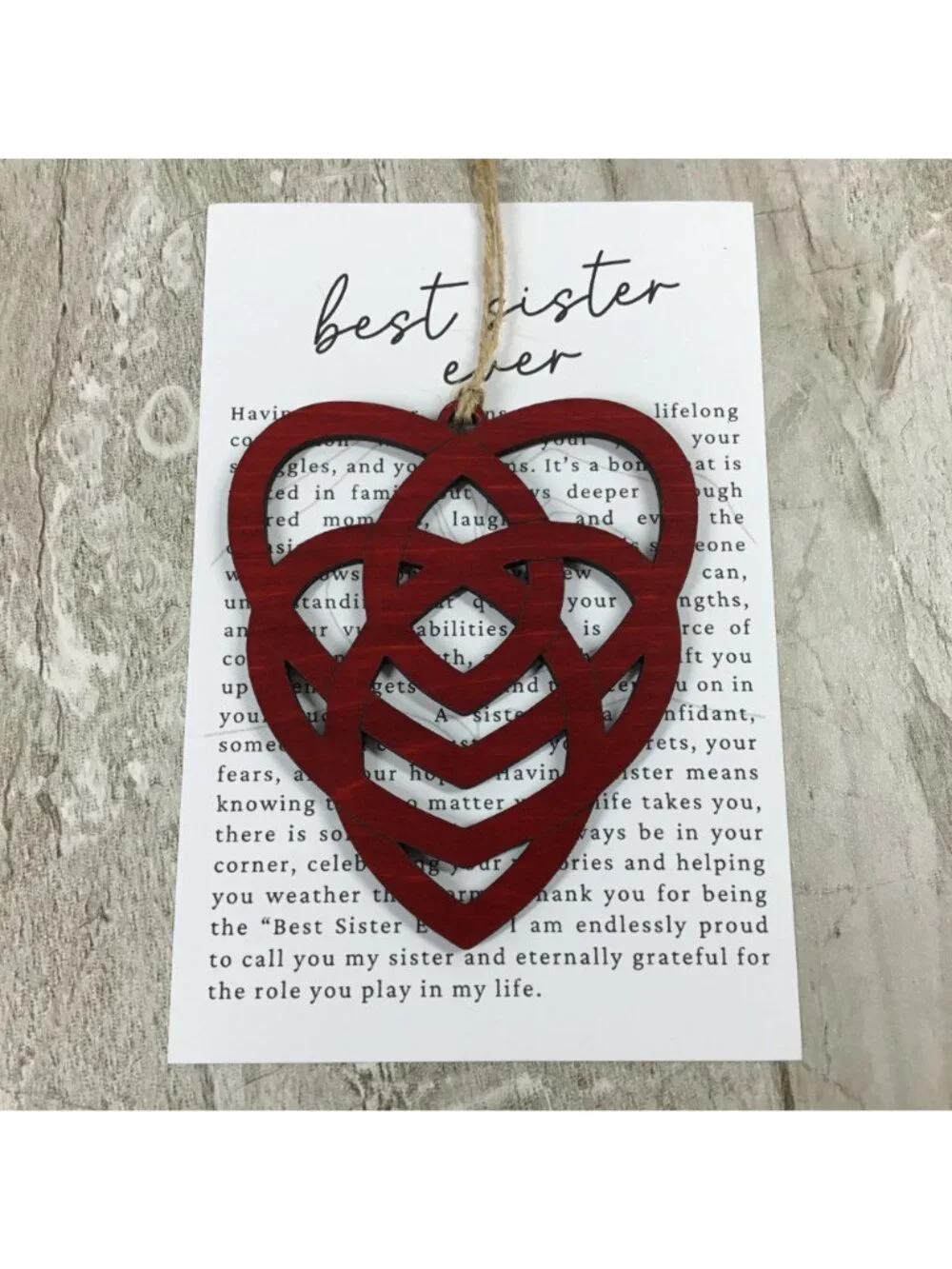 The Sister Celtic Knot Story Card Ornament